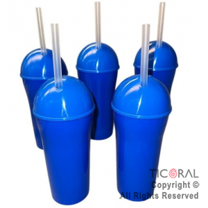 VASO DOMO CON SORBETE 400 ML AZUL x 5